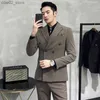 Men's Suits Blazers New 5XL (Blazer + Vest + Trousers) Men's Suit Fashion Double Breasted Italian Style Slim Dress Casual Wedding Men's 3 Piece Set Q230103