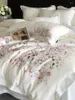 Set di biancheria da letto 1000TC Lyocell Cotton Chic Flowers Set di stampa Copripiumino Lenzuolo Federe Morbida setosa di alta qualità