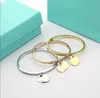 Designer bracelet for women Titanium Steel Jewelry Double heart Bracelets Peach Heart Bracelet