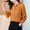 Frauen Blusen Frauen Kleidung Einfache Feste Beiläufige Lose Shirts Langarm Temperament Mode Alle-spiel Bluse 2024 Frühling tops