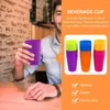 Disposable Cups Straws Colorful Drinking Reusable Plastic Coffee Juice Beverage Water Mugs Tumbler Picnic Travel Party Drinkware