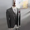 Britischen Stil Anzug Männer 3 Stück Plaid Blazer Trend Bräutigam Hochzeit Anzüge Smoking Business Formale Kleid männer Rauchen Uomo 240103