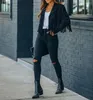 Kvinnors jackor kappa cardigan skörd kvinnor fransade y2k toppar hem tassel e-flick motorcyklist mocka läderjacka 90s vintage streetwear