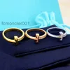 Rings Jewelry t Fashion T-shaped Diamond Inlaid Titanium Steel Ring Female Minority Design Grade Simple Colorless Couple ITTJ