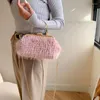 Evening Bags Plush Wool Design Party Handbag Ladies Bag 2024 Wedding Women's Shoulder Crossbody Fashion Tote Beach Chain Sac