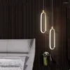 Pendant Lamps Modern Led Lights For Living Room Dining Acrylic Aluminum Body Lamp Golden/Chrome Color Fixtures Decor