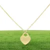 Jewerly Stainless Steel 18K Gold Plated Necklace Short Chain Silver Heart Necklace Pendant Locket Necklaces Chains For Women Coupl5610450