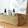 Natural Large Woven Seagrass Basket of Straw Wicker for Home Table Fruit Bread Towels Small Kitchen Storage Container 240103