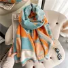 Schals im Winter dicken Kaschmirschalschalfrauen Drucken großer warmer Decken Pashmina Bufanda Wraps Reisestöcke 180 65 cm