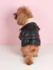 Hundebekleidung Jacke für Hunde Warme Welpen-Teddymäntel Ärmel Kunstleder Hübscher Pelzkragen Druckknopfverschluss