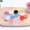 1000pcs Clear Packing Bottles 3g Plastic Cream Jar Small Cream Cosmetic Packing Container Trial Sample Bottles Round Bottom Colorful Lid