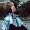 Party Dresses Chic Wedding Dress Strapless Black And White Tulle Prom Layered Puffy Ball Gown With Train Customized Evening