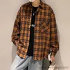 Men's Casual Shirts Plaid Anime Shirts for Men Blouses Mens Designer Clothes Summer Clothes Manga Festival Flannel Jackets Streetwear