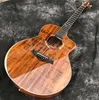Lechant Cutaway 41 "All Solid Koa Wood Acoustic Guitar z miękką obudową