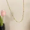 Choker Edelstahl 2 in 1 kleine Würfelketten Halskette für Frauen Gold Silber Farbe Mädchen Party Schmuck Geschenke