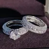 925 Sterling Silver luxe audacieux grands anneaux de mariage ensemble pour les femmes de mariée fiançailles doigt africain cadeau de noël bijoux r44281728