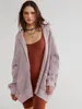 Felpe con cappuccio da donna giacche larghe larghe alla moda cappotto da baseball morbido in velluto a coste da donna giacca con cappuccio solida streetwear casual stile coreano