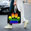 Torby na zakupy wielokrotnego użytku LGBT Pride torebka gejowskie kobiety płócienne na ramię przenośny sklep spożywczy