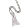 テニスチェーン付きのUwin Baguetteczの文字を表示するCubic Zirconia Intial Name Necklace Jewelry Hip Hop Necklacesドロップ配送