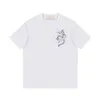 Men's shirt summer minimalist T-shirt with cartoon pattern printed Dragon Year series black and white dual color couple style