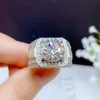 Anéis 5ct Moissanite Mens Ring Sier Belo Firecolour Diamond Substituto