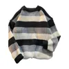 Men's Sweaters Casual O Neck Women Men Knitted Sweater Fashion Striped Loose Pullover Jumper Autumn Winter 2024 Long Sleeve Girls Tops