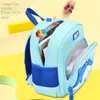 Mochila infantil impermeável respirável resistente ao desgaste sacos escolares 3D forma de tubarão bonito evitando perda de corda de tração 240102