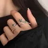 Cluster Rings PANJBJ 925 Sterling Silve Zircon Rose Ring For Women Girl Gift Hip Hop Irregular Design Adjustable Jewelry Drop