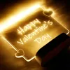 USB Creative 3D светящийся стираемый ночник в форме сердца любви с ручкой, ночник для сообщений, подарок на день рождения, светильник для украшения спальни, гостиной и кабинета.