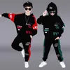 2023 Winter and Autumn Children's and Boys' Clothing Youth Sportswear Letter Hoodie Top Sports Shirt+Ankle Tie Pants 5 10 11 12 years 240103