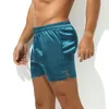 Mens Satin Silky Boxers Shorts Underbyxor Loose Boxer Briefs Underwear Sleep Lounge Pyjamas Bottoms Casual Swim Trunks Badkläder 240103