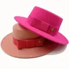 Chapeaux Fedora en gros hiver rond concave surface convexe arc plat ruban élastique hommes et femmes feutre chapeaux de jazz Fedora 240103