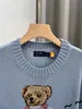 RLリトルベア刺繍フラワーニットシャツ女性服目の新製品カジュアルラウンドネック長袖プルオーバーセーター