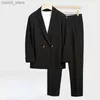 Men's Suits Blazers 2023 New Casual Suit Set Men's Loose Fit Korean Version Handsome Spring Autumn Small Suit Coat Men's Slim Fit Complete Set Q230103