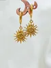 Boucles d'oreilles créoles en acier inoxydable, mignonnes et exquises, dieu du soleil, adaptées au quotidien des femmes, Style polyvalent