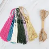 30Pcs/lot Rectangle Transparent Acrylic Bookmark Blank Clear DIY Unfinished Book Markers with Colorful Tassels Ornaments Crafts 240103