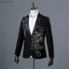 Męskie garnitury Blazery Eleganckie dwuczęściowe dwuczęściowe garnitur dla męskiego na bankiet weselny Taniec PROM COME Come Men Blazer Chinese Style Q230103