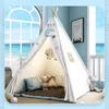 Namioty namiot namiot TEEPEE Portable dziecięce wigwam wewnętrzny zewnętrzny składany bawełniany bawełniany indyjskie płótno dziecięce dzieci domowe wystrój pokoju