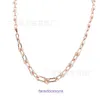 TifannisSM Pendant Necklac Best Sell Birthday Christmas Gift T Family Shaped Gradual Chain Halsband med 18K Rose Gold Plating på White Copp har originallåda