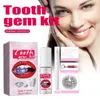 Tintas de tatuagem 1/2 pçs gel adesivo ortodôntico seguro fácil de usar com luz de cura e cola dente gem kit cosmetologia diy