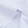 Men's Business Striped Shirt Korean Style Slim Fit Suit Interview LongSleeved In Pure White Plus Size M6XL 240103