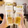300 ml400 ml szklane butelki z wodą herbatę infuzer separacja butelek kubek dublelayer przenośny kreatywny kubek domowy wodociąg 240102
