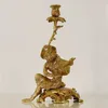 Candle Holders French Vintage Copper Animal Sculpture Monkey European Decoration Candlestick Soft Home Crafts Sample Room