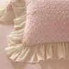Yatak Setleri Kalınlaştırılmış Sıcak Dantel Koreli Prenses Rüzgar Sütü Velvet Gül Çiçeği Dört Parçalı Sac Set Kış Yorgan Kapağı