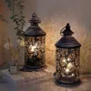 2Pcs Vintage Phoenix Tail Table Lamp Metal Battery Powered Lamps Retro Candle Holder with Edison Bulb for Home Indoor Outdoor 240103