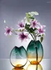 크리스마스 장식 CX Light Luxury Glass 꽃병 현대 미니멀리스트 거실 가정 장식품 gradient color hydroponic flower container