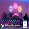 WIFI Intelligente Wandlamp RGBIC Decoratief Ambient Nachtlampje DIY Splicing APP Controle Dimbaar voor de Game Room Slaapkamer TV