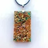 Pendant Necklaces Handmade Orgone Pendant Necklace Black Tourmaline Malachite Crystal Stone Copper Energy EMF Protection Healing Orgonite Jewelry