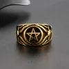 14 Gouden Pentagram Ringen Satan Baphomet Geit Duivel Demon Ring Vintage Sieraden voor Man vrouwen Sieraden