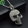 Iced Out Chains Pendant Designer Necklace Hip Hop Jewelry Men Diamond Skeleton Skull Pendants Titanium Stainless Steel Bling Rhine298w